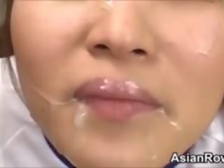 Ugly Asian babe becomes abused And Cummed On